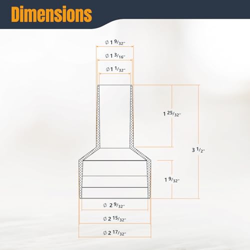 POWERTEC 70140 2-1/2” to 1-1/4” Hose Reducer – Conversion Unit for Dust Collection Accessories, Black - Image 3