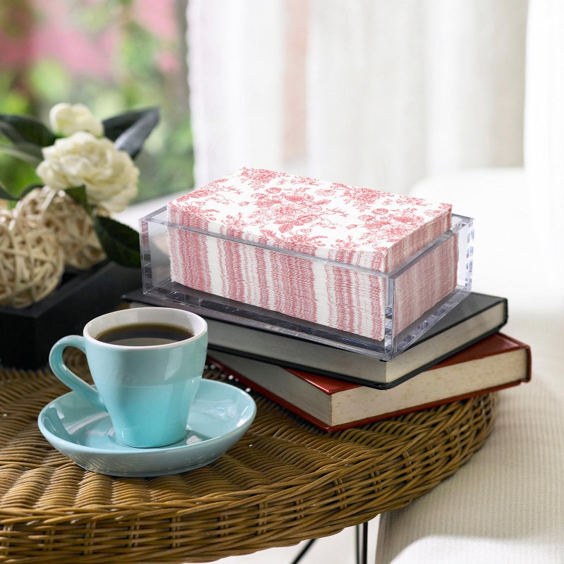 Tinlade 200 Pcs Pink Floral Guest Napkins Cocktail Napkins Disposable Paper Bathroom Hand Towel Paper Dinner for Wedding Bridal Tea Bachelorette Celebration Party Bathroom Toilet Supply - Image 5