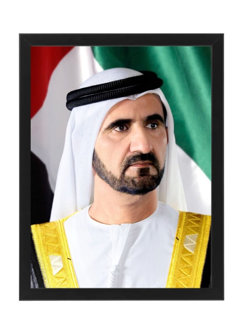 Boomah Accessories 2-Piece Official Portrait Of HH Sheikh Mohammed Bin Rashid Al Maktoum and Sheikh Hamdan Poster With Frame 30x40cm  - Image 2