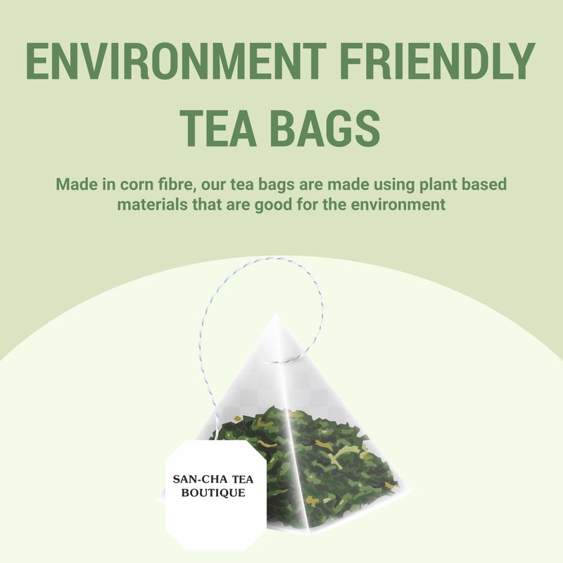 SAN-CHA Sancha Tea Boutique, Lavender White Tea, 25 Pyramid Bags, Silver Needles Tea, Calming & Relaxing Leaves, Lavender Flower Blend - Image 3