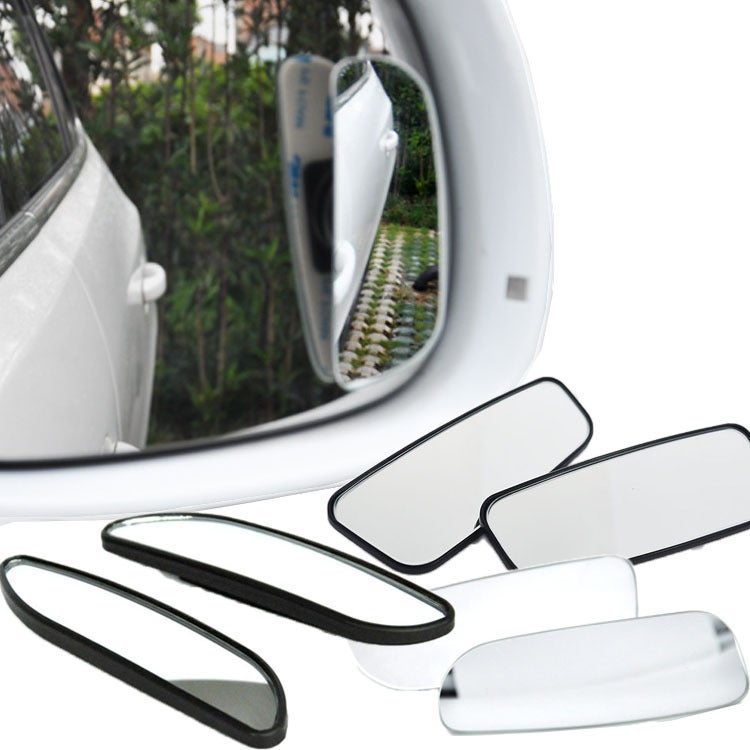 3R Car Rear View Auxiliary Mirror Reversing Blind Spot Mirror Large Field Of View Curved Wide-Angle Reflector Long Small Round Mirror Universal - Image 2