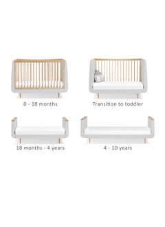 Snuz Kot Skandi Cot Bed For Infant And Baby, Modern And Minimal Style , Easly Convert To Toddler Bed, Made of Sustainably Sourced Wood, Dimensions W72 X L133Cm X H89Cm, Colour - Haze Grey  - Image 3