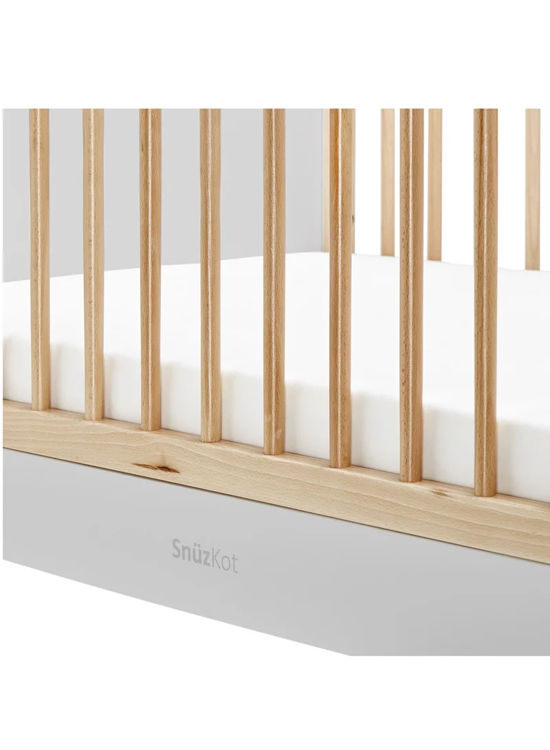 Snuz Kot Skandi Cot Bed For Infant And Baby, Modern And Minimal Style , Easly Convert To Toddler Bed, Made of Sustainably Sourced Wood, Dimensions W72 X L133Cm X H89Cm, Colour - Haze Grey