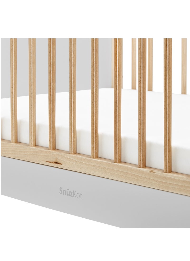 Snuz - سرير المهد القابل للتحويل Snuzkot Skandi - رمادي ضبابي وطبيعي 120 × 81 × 25.5 سم مناسب من 0 إلى 10 سنوات مع مجموعة ملحقات - Image 1