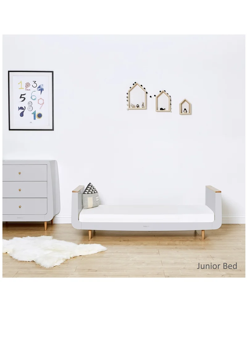Snuz Kot Skandi Cot Bed For Infant And Baby, Modern And Minimal Style , Easly Convert To Toddler Bed, Made of Sustainably Sourced Wood, Dimensions W72 X L133Cm X H89Cm, Colour - Haze Grey