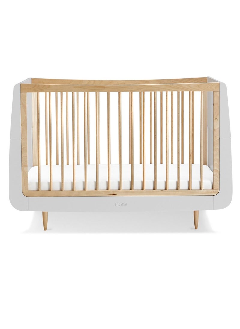 Snuz - Kot Skandi Cot Bed For Infant And Baby, Modern And Minimal Style , Easly Convert To Toddler Bed, Made of Sustainably Sourced Wood, Dimensions W72 X L133Cm X H89Cm, Colour - Haze Grey - Image 1