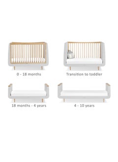 Snuz Kot Skandi Cot Bed For Infant And Baby, Modern And Minimal Style , Easly Convert To Toddler Bed, Made of Sustainably Sourced Wood, Dimensions W72 X L133Cm X H89Cm, Colour - Haze Grey  - Image 3