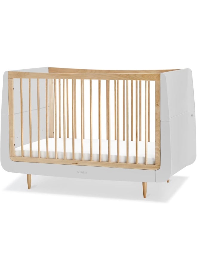 Snuz - Kot Skandi Cot Bed For Infant And Baby, Modern And Minimal Style , Easly Convert To Toddler Bed, Made of Sustainably Sourced Wood, Dimensions W72 X L133Cm X H89Cm, Colour - Haze Grey - Image 1