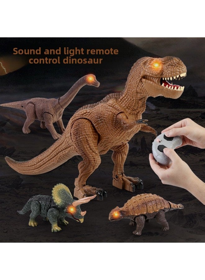 Simulation Wireless Remote Control Tyrannosaurus Rex Model Long Neck Dragon Strange Dinosaur Children Toy Boy Gift-Color:Remote Control Triceratops-Battery Edition White Boxed - Image 3
