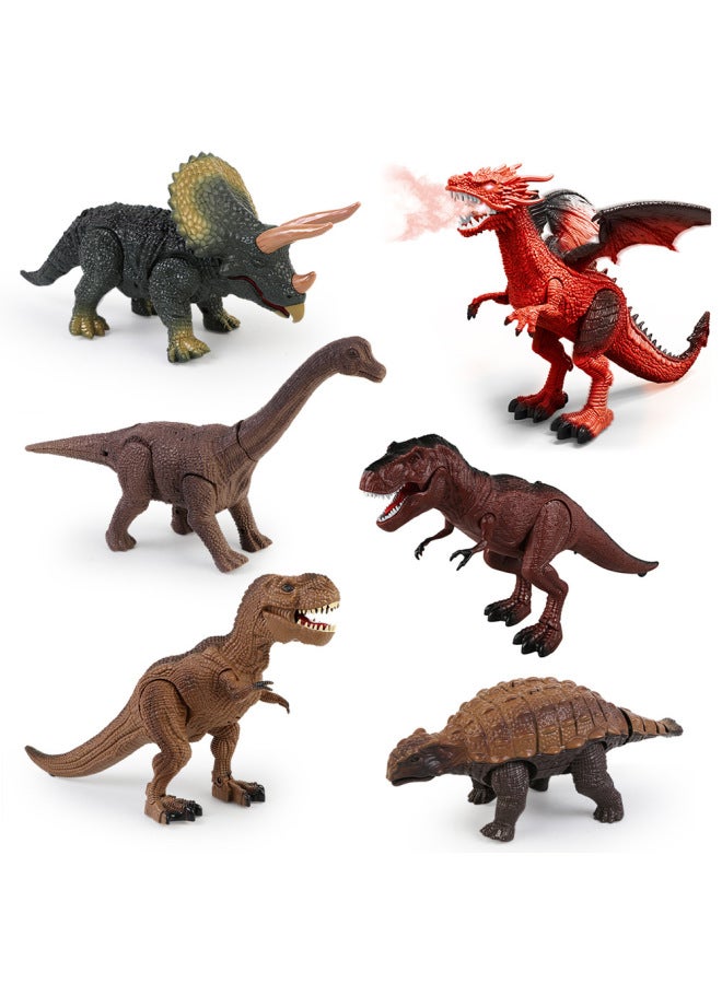 Simulation Wireless Remote Control Tyrannosaurus Rex Model Long Neck Dragon Strange Dinosaur Children Toy Boy Gift-Color:Remote Control Triceratops-Battery Edition White Boxed - Image 2