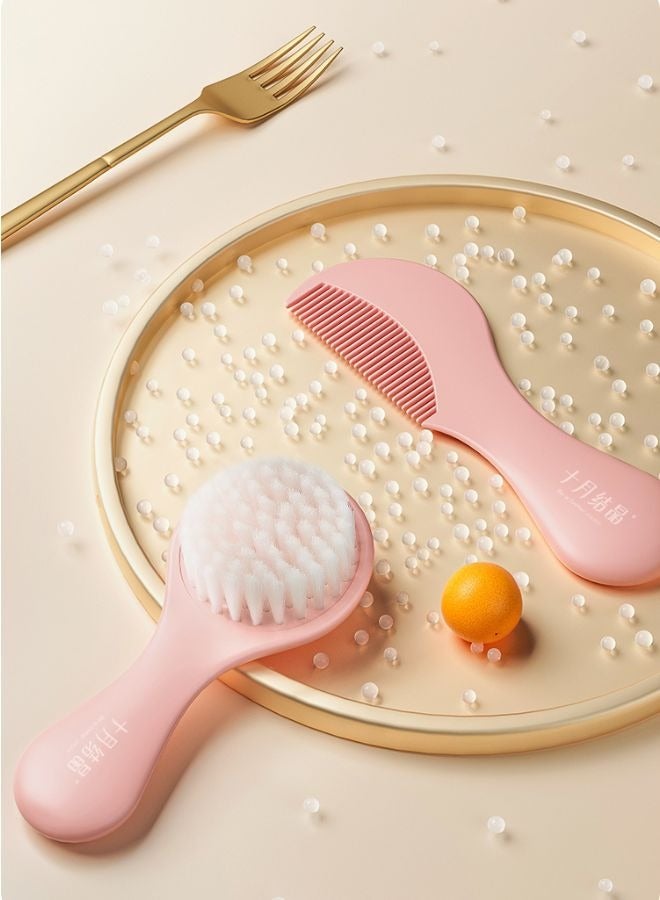 Be a better mom Baby Soft Hair Brush and Comb Set Special PP Nylon Hair Bristle and PP Comb For Newborns & Toddlers Pink - Image 3
