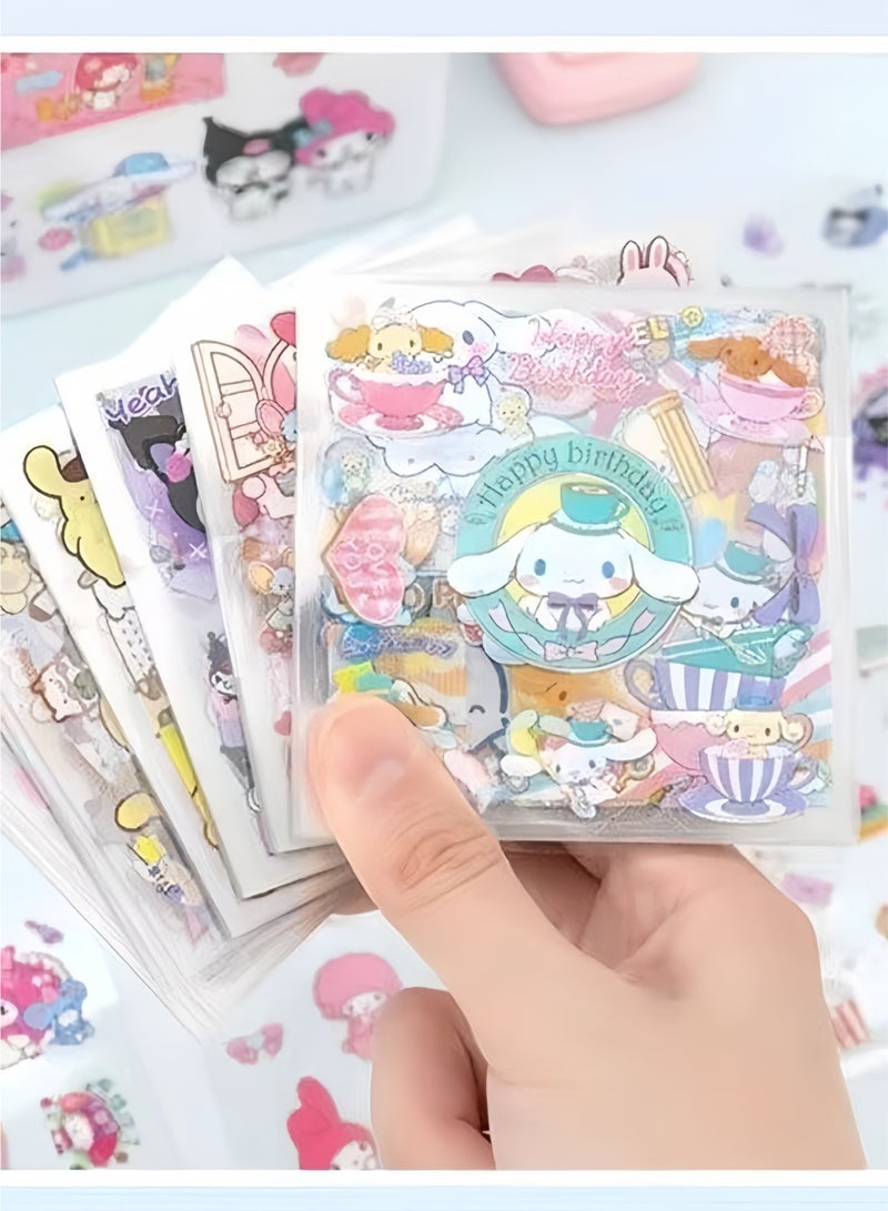 سانريو ملصقات أنمي - مجموعة ملصقات سانريو من 100 ورقة، مجموعة ملصقات فينيل كرتونية زخرفية جمالية، مثالية لسجلات القصاصات، وتدوين اليوميات، وأجهزة الكمبيوتر المحمولة، وتزيين الغرفة - Image 3