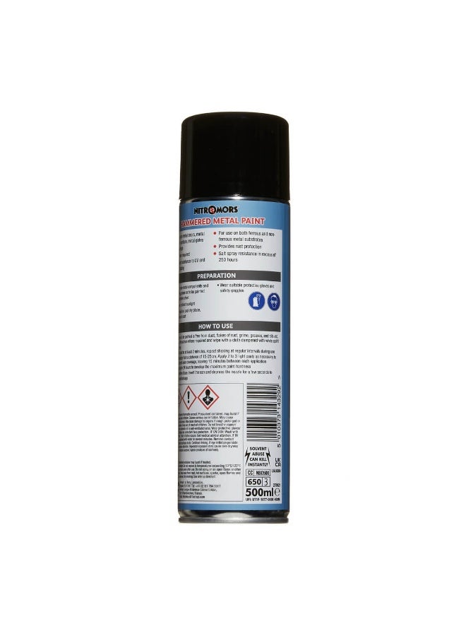 Nitro Mors Nitromors Anti-Rust Hammered Metal Spray Paint No Primer Required Color Black 500ml - Image 2