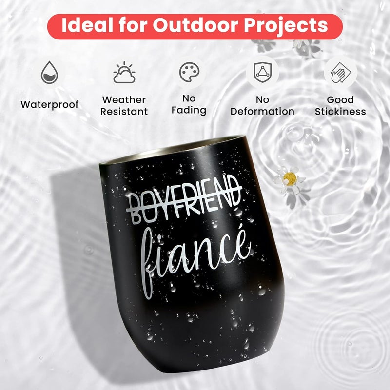 White Permanent Vinyl - 12" X 11FT White Vinyl Rolls for Cricut, Permanent Outdoor Vinyl for Decor Sticker, Silhouette, Craft Cutters, Cup, Car Decal, Scrapbooking, Signs - Image 5