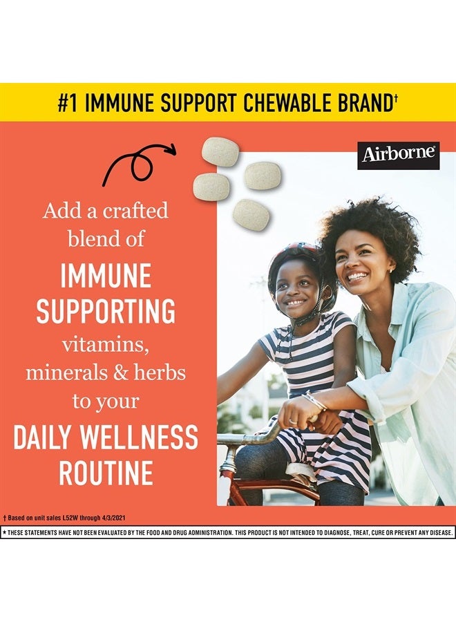 Airborne 1000mg Chewable Tablets with Zinc, Immune Support Supplement with Powerful Antioxidants Vitamins A C & E - 96 Tablets, Citrus Flavor - Image 5