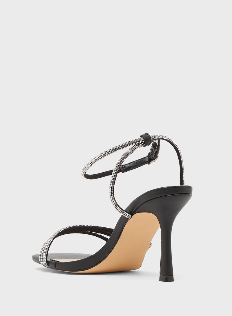 Truffle Heeled Sandal With Ankle Strap - Image 2