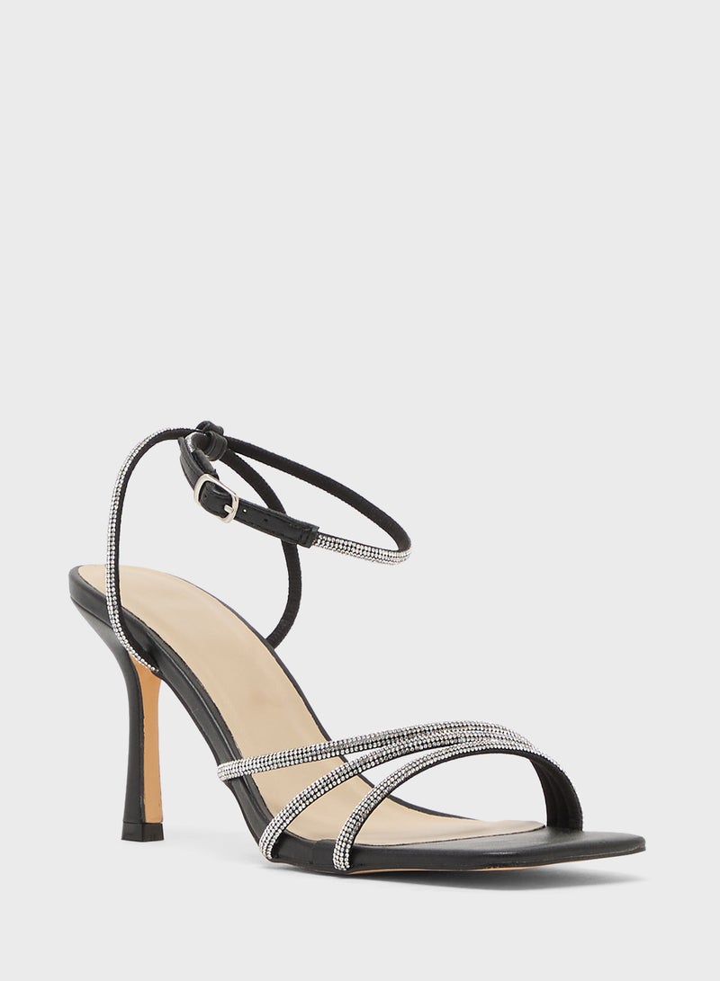Truffle Heeled Sandal With Ankle Strap - Image 3