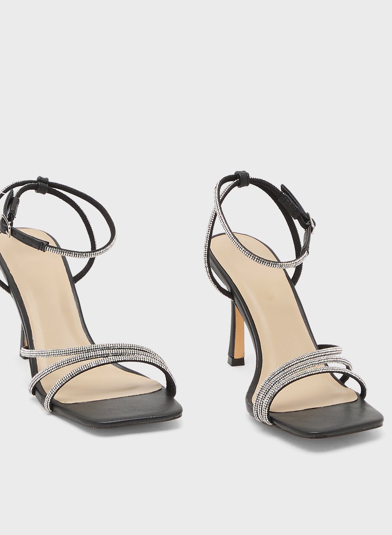 Truffle Heeled Sandal With Ankle Strap - Image 4