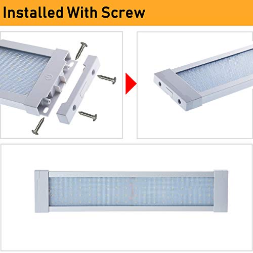 Raycharm RV & Boat Under-Cabinet Interior LED Light Fixture 18.1" x 3.9" Surface Mount, 6000K Cool-White Even Diffused Beam, High Light-Output Low Ampere Draw, 12V/24V DC, On/Off Touch Switch, 1-Pack - Image 4