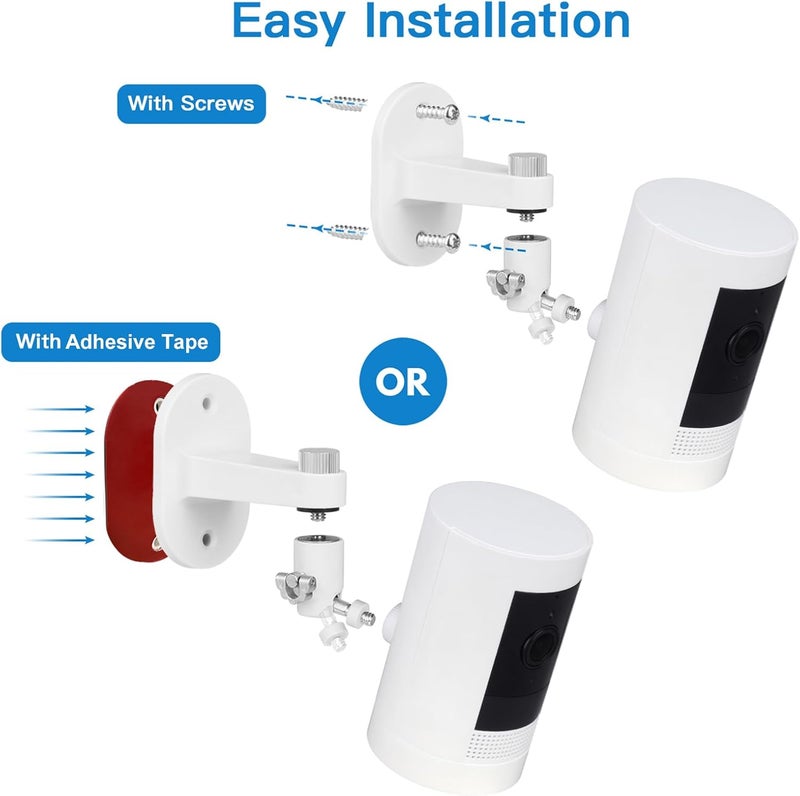 ALERTCAM 2Pack Adjustable Security Wall Mount Bracket for Stick Up Cam & Outdoor Cam Plus, Perfect View Angle for Your Surveillance Camera System - White - Image 3