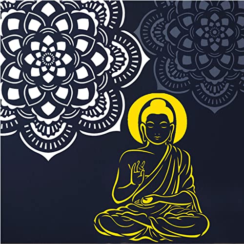 ARandNJ Combo Stencil for Wall Painting (Size:- 16X24 Inch) Theme:- Lord Buddha & Mandala Rangoli DIY Reusable Painting Design Suitable for Bedroom,Living Room Entrance (Pack of 2) - Image 3
