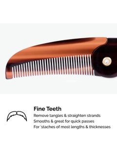 Zeus Folding Mustache Comb Handmade Sawcut Best Moustache Pocket Comb (Traditional) K11  - Image 5