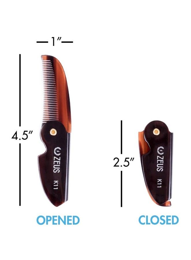 Zeus Folding Mustache Comb Handmade Sawcut Best Moustache Pocket Comb (Traditional) K11 - Image 4