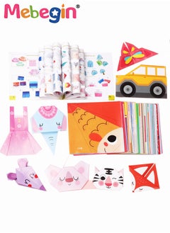 MEBEGIN Kids Origami Kit with 200 Sheets of Colorful Paper and Guiding Book, Fun Creative Origami Set with Rich Vivid Patterns, DIY Art and Craft Projects Activity, Perfect for School origami Lessons, Ideal for Both Kids and Adults Who Enjoy DIY Projects  - Image 2