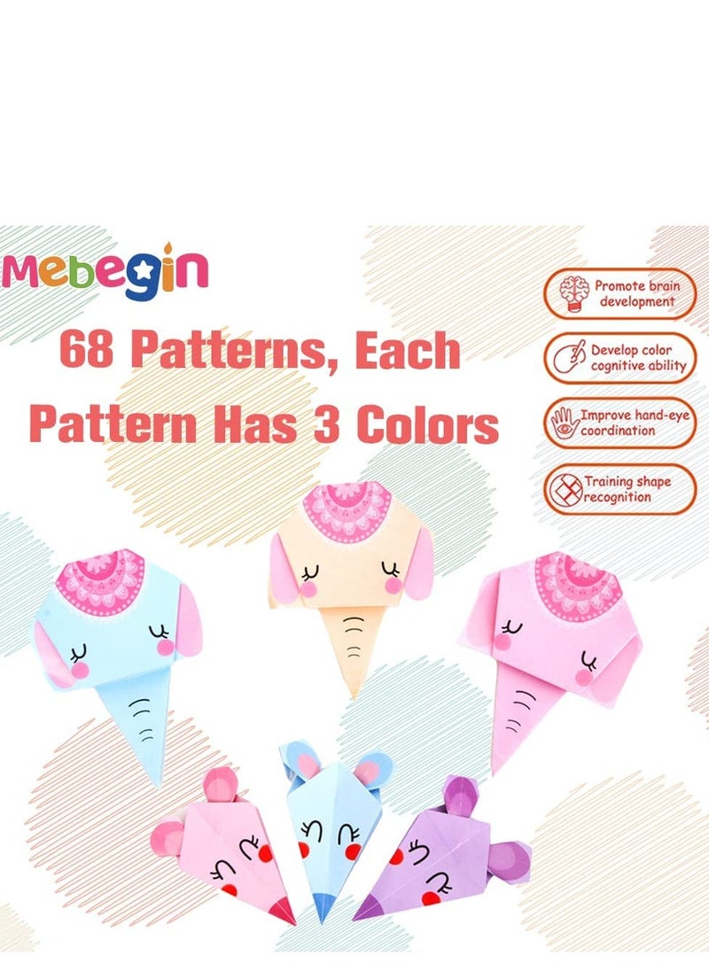 MEBEGIN - Kids Origami Kit with 200 Sheets of Colorful Paper and Guiding Book, Fun Creative Origami Set with Rich Vivid Patterns, DIY Art and Craft Projects Activity, Perfect for School origami Lessons, Ideal for Both Kids and Adults Who Enjoy DIY Projects - Image 1