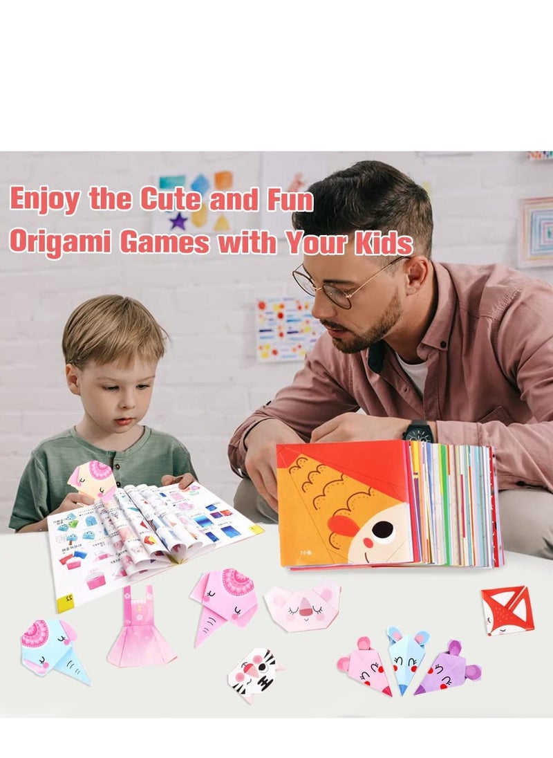 MEBEGIN - Kids Origami Kit with 200 Sheets of Colorful Paper and Guiding Book, Fun Creative Origami Set with Rich Vivid Patterns, DIY Art and Craft Projects Activity, Perfect for School origami Lessons, Ideal for Both Kids and Adults Who Enjoy DIY Projects - Image 1