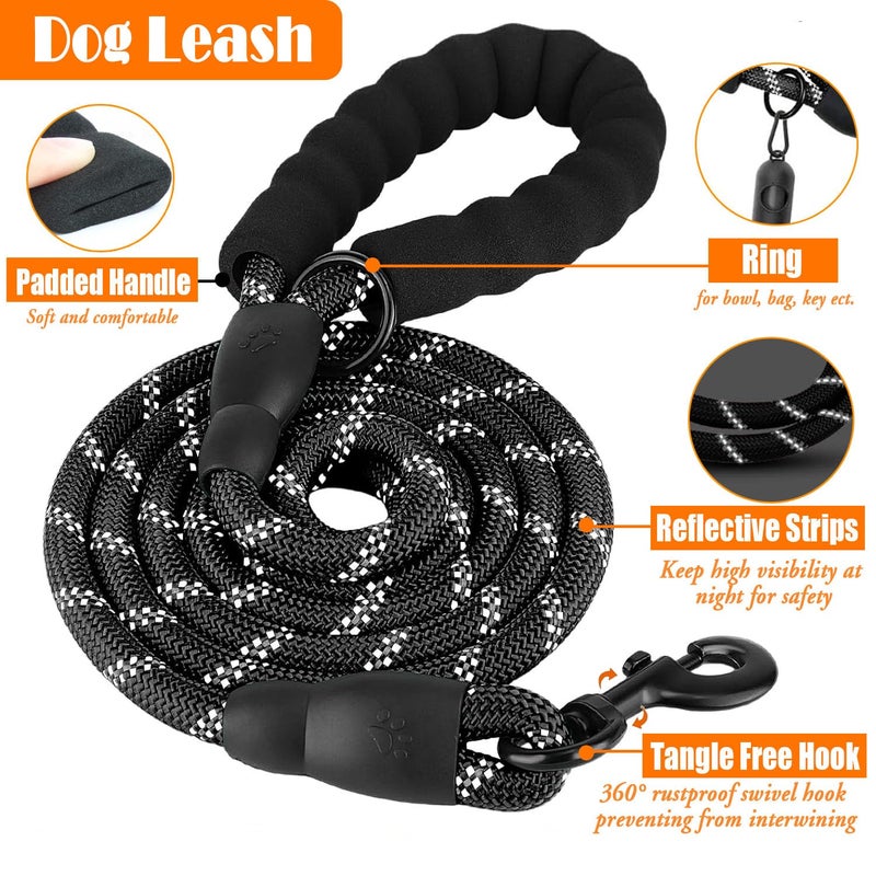 LOBEVE No Pull Dog Harness, Collar & Leash Set | Includes Dog Seat Belt, Collapsible Bowls & Poop Bag Dispenser. Ideal for Training, Walking, Hiking. Fits Small to Large Dogs(Black-L) - Image 5