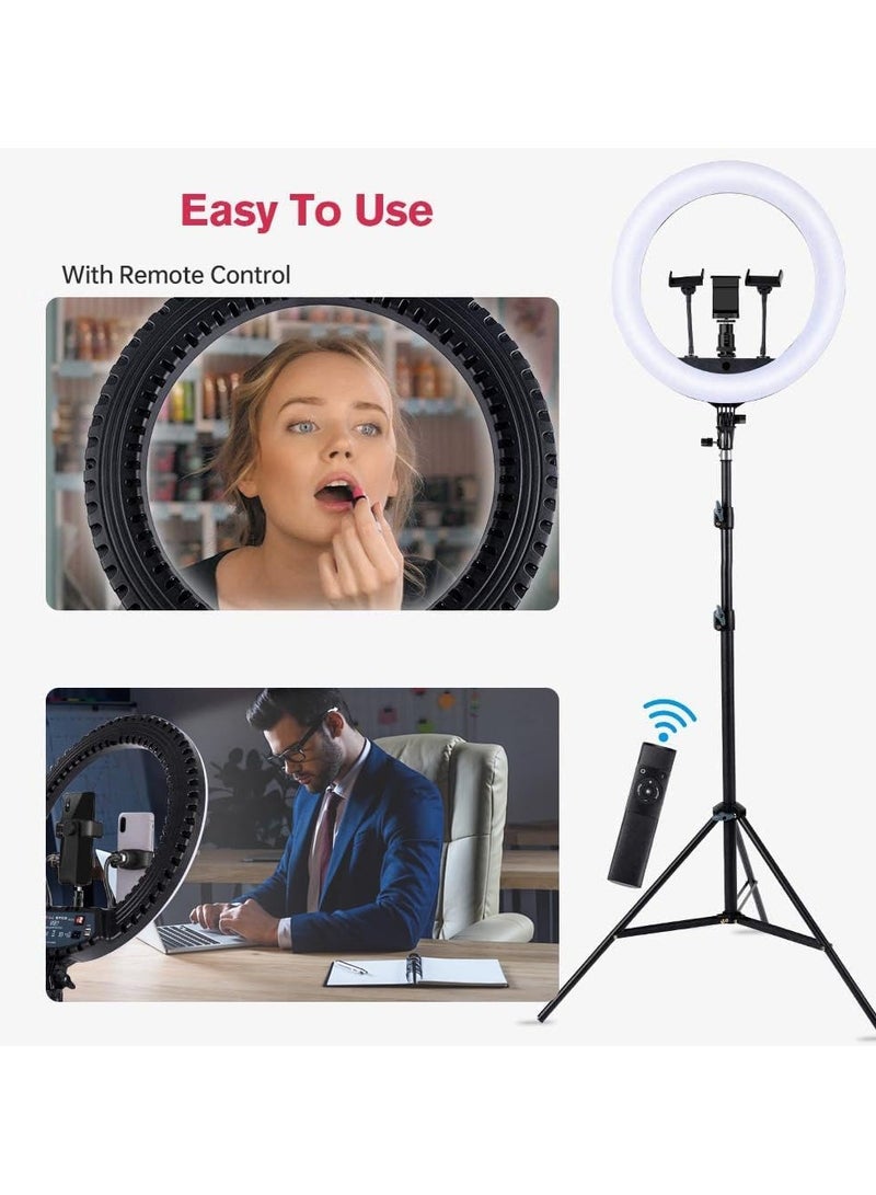 RL 14-Inch Dimmable LED Ring Light with Tripod Stand and Remote Control for Makeup, Selfies, YouTube Videos, and Studio Portraits and stand – Includes Carrying Bag CRI 90 - Image 5