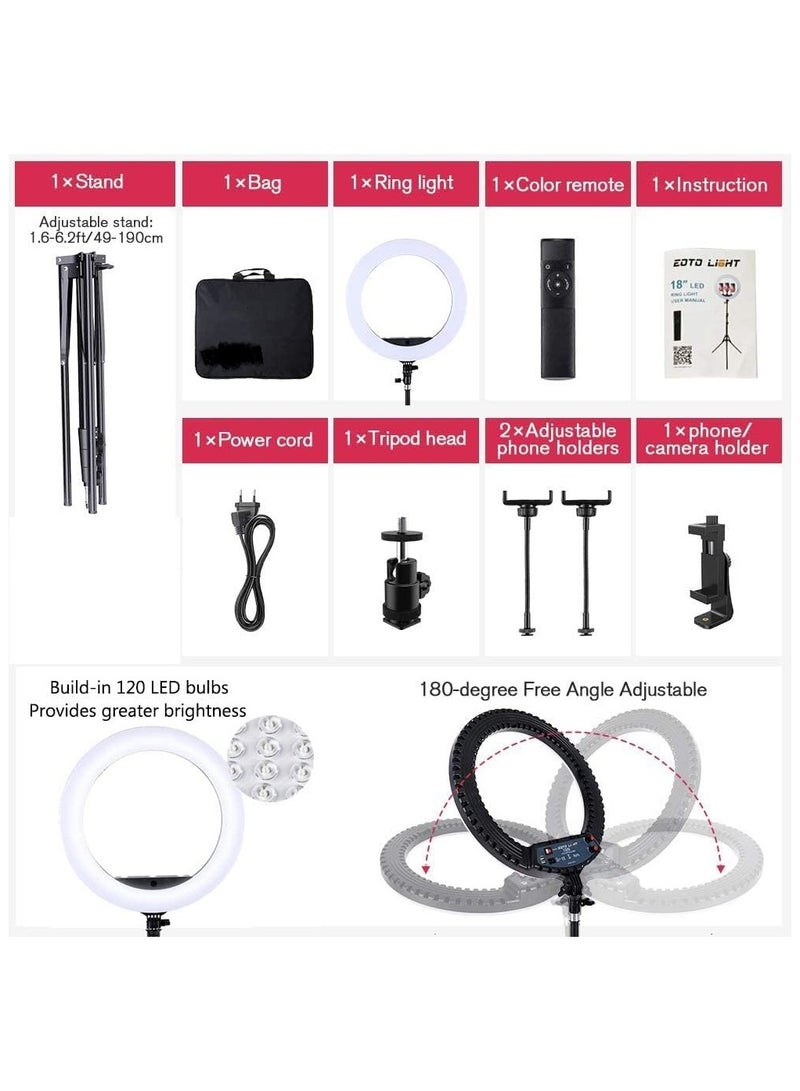 RL 14-Inch Dimmable LED Ring Light with Tripod Stand and Remote Control for Makeup, Selfies, YouTube Videos, and Studio Portraits and stand – Includes Carrying Bag CRI 90 - Image 3