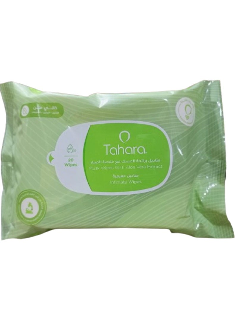 TAHARA - Tahara Feminine wipes 20 pack Musk with Aloe Vera - Image 1
