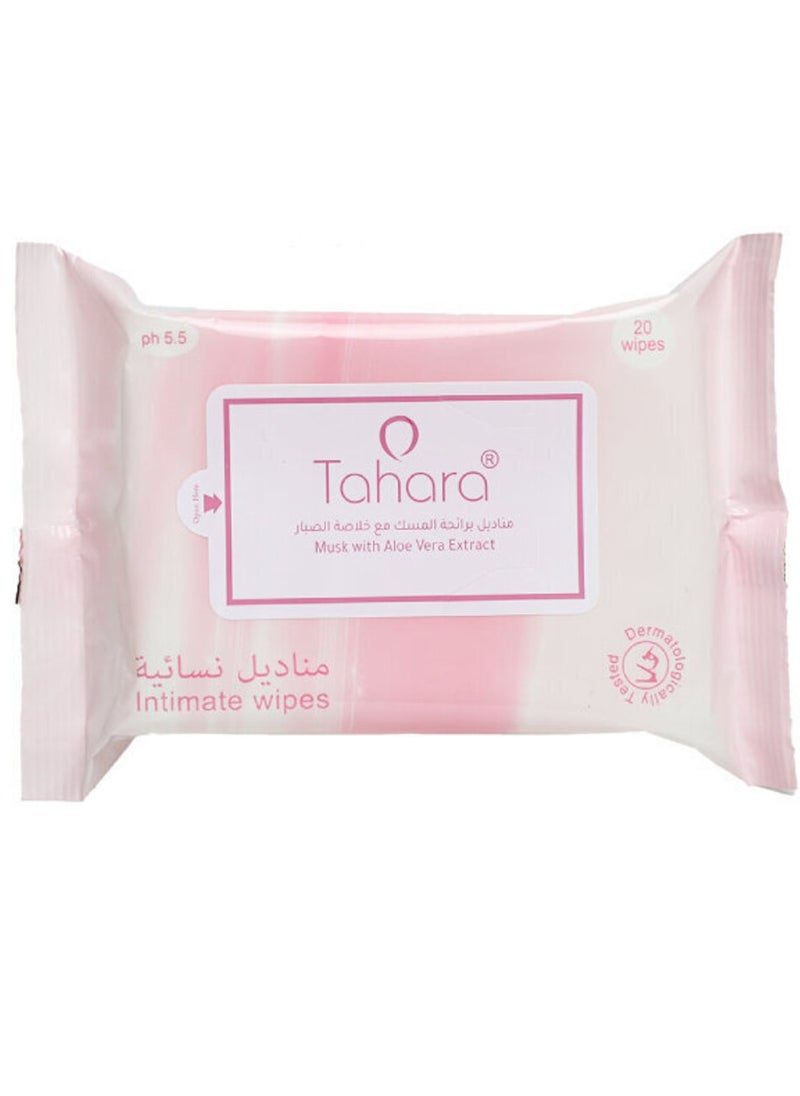 TAHARA - Tahara Feminine wipes 20 pack Musk with Aloe Vera - Image 1