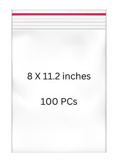 Nice Pack 100 Pieces 8 x 11.2 inches Clear Zip and Lock Bags - Resealable Plastic Zipper Bags  - Image 1