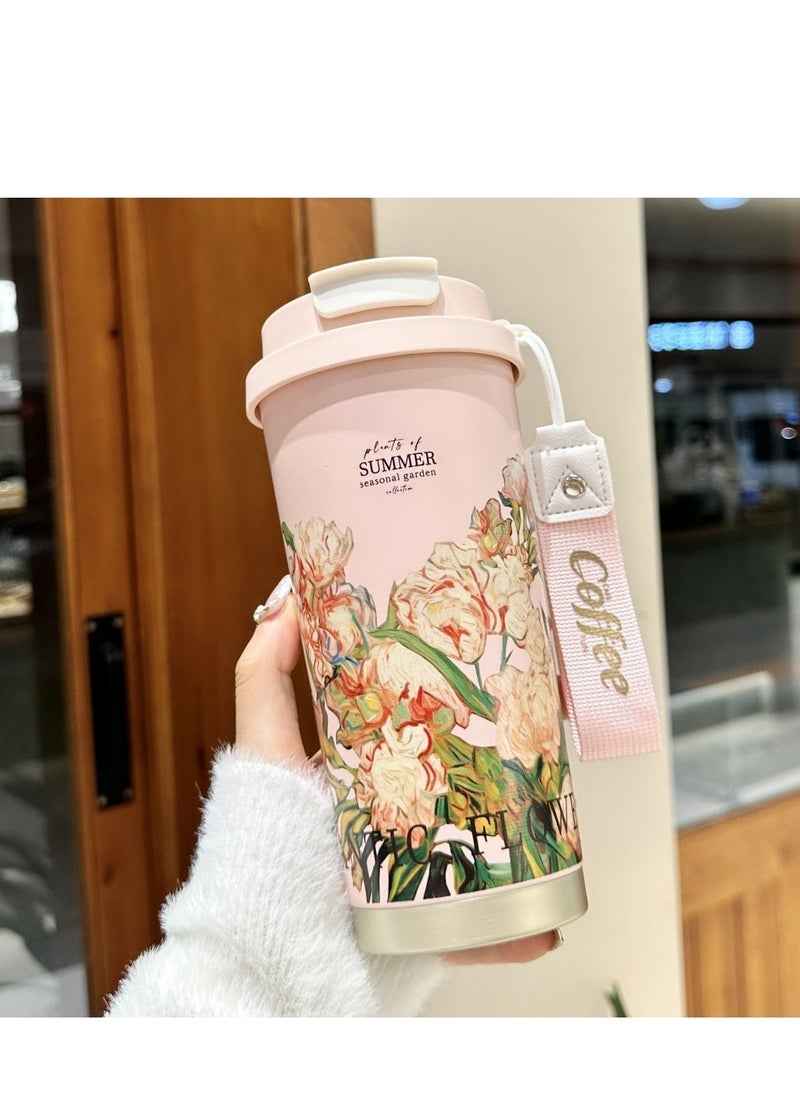 Woman Flower Coffee Mug 500ml 316 Stainless Steel Vacuum Flask Straw and Directly Drinking Insulated Tumbler Thermal Cup - pzsku/Z5E19C2D00E51519C7C69Z/45/_/1732329150/d622a8e0-31db-413d-8638-c97a39c825eb