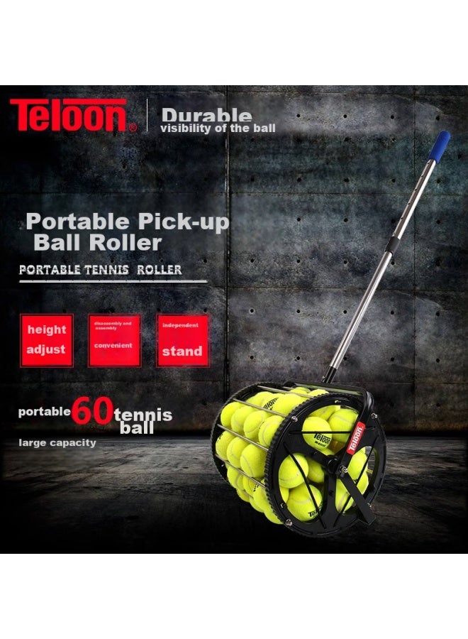 Teloon Portable Detachable Metal Tennis Ball Canister, 60 Balls Capacity, T115-60 - Image 1