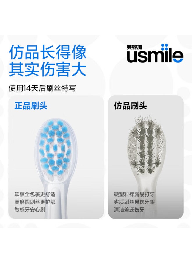 Usmile Smile Plus Electric Toothbrush Heads Kids Tooth Care Mini Shock-absorbing Gum Protection Toothbrush Heads - 2 Pack