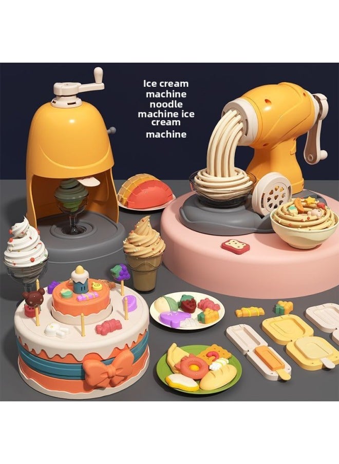 Generic - Ice Cream Clay Noodle Machine Plasticine Tool Mold Set Clay Kindergarten Girls Kidsren's Toys-Color:❥ ❤ [noodle Maker + Cake Maker] 47-piece Set - Image 1