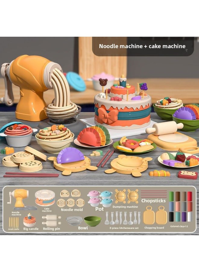 Generic - Ice Cream Clay Noodle Machine Plasticine Tool Mold Set Clay Kindergarten Girls Kidsren's Toys-Color:❥ ❤ [noodle Maker + Cake Maker] 47-piece Set - Image 1