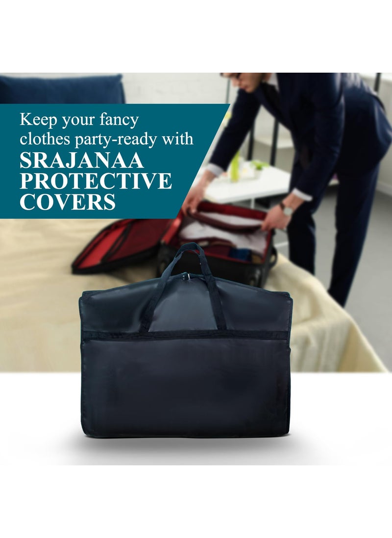 SRAJANAA Srajanaa Mens MoistureProof Coat Suit Blazer Covers Half Transparent Design Durable Dustproof Garment Bags for Suits Blazers Ideal Wardrobe Solution Set of 10 Black  - Image 5