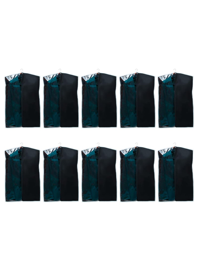 SRAJANAA Srajanaa Mens MoistureProof Coat Suit Blazer Covers Half Transparent Design Durable Dustproof Garment Bags for Suits Blazers Ideal Wardrobe Solution Set of 10 Black  - Image 1