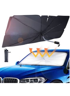 Foldable Car Windshield Sun Shade UV Protection Titanium Silver Large Size