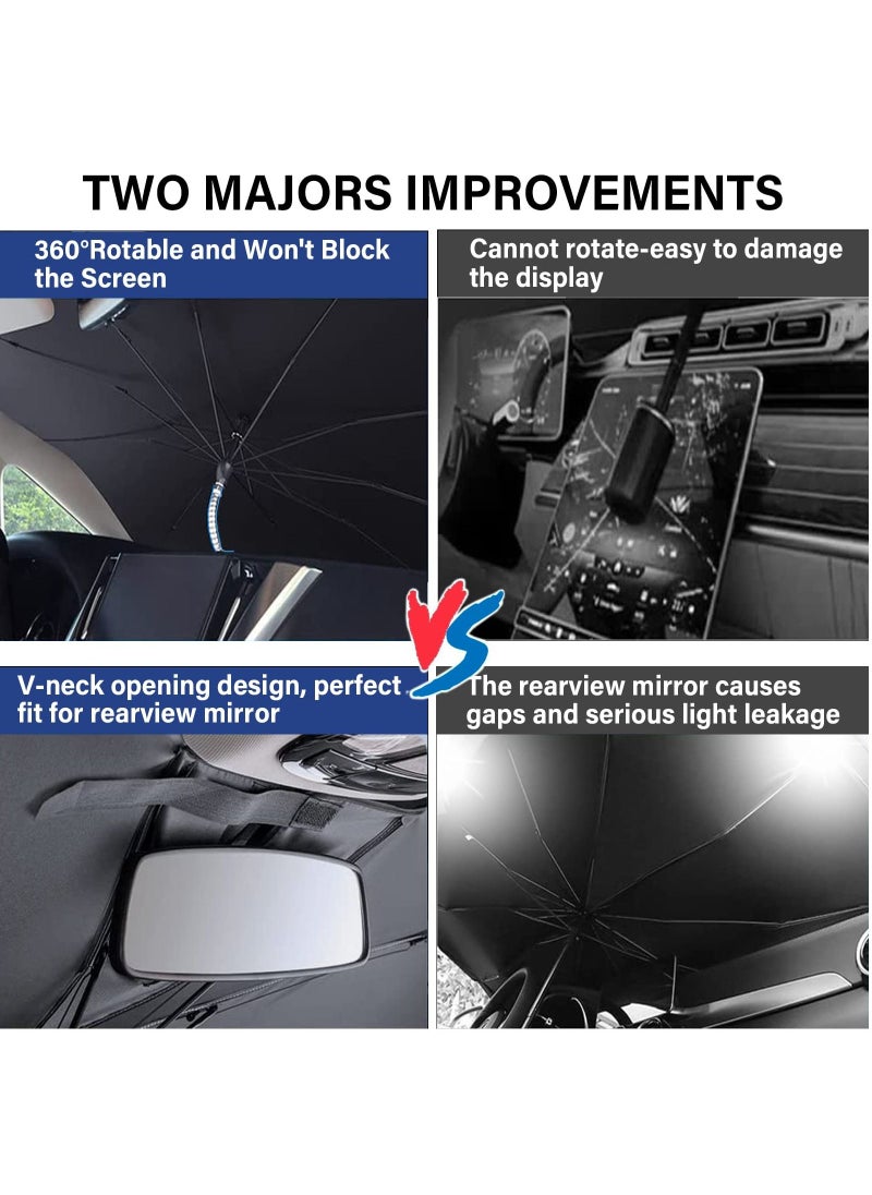 Generic - Foldable Car Windshield Sun Shade UV Protection Titanium Silver Large Size - Image 1