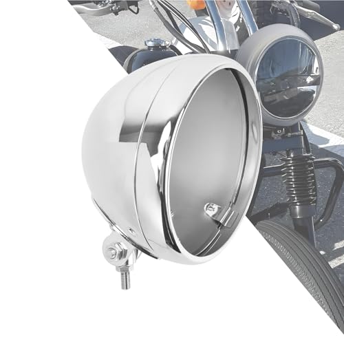 HDBUBALUS Motorcycle 7" Headlight Housing 7 Inch Head Lamp Bucket Fit for Harley Dyna Softail FX Custom Sportster XL (Chrome) - Image 1