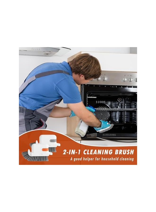 PROMASS 2 in 1 Groove Window Cleaning Brush Window Track Cleaning Tools Hard Bristle Crevice Cleaning Brush with Hidden Scraper,Tweezer for Sliding Door Track, Window Gap, Tile Lines, Car Vents - Image 5