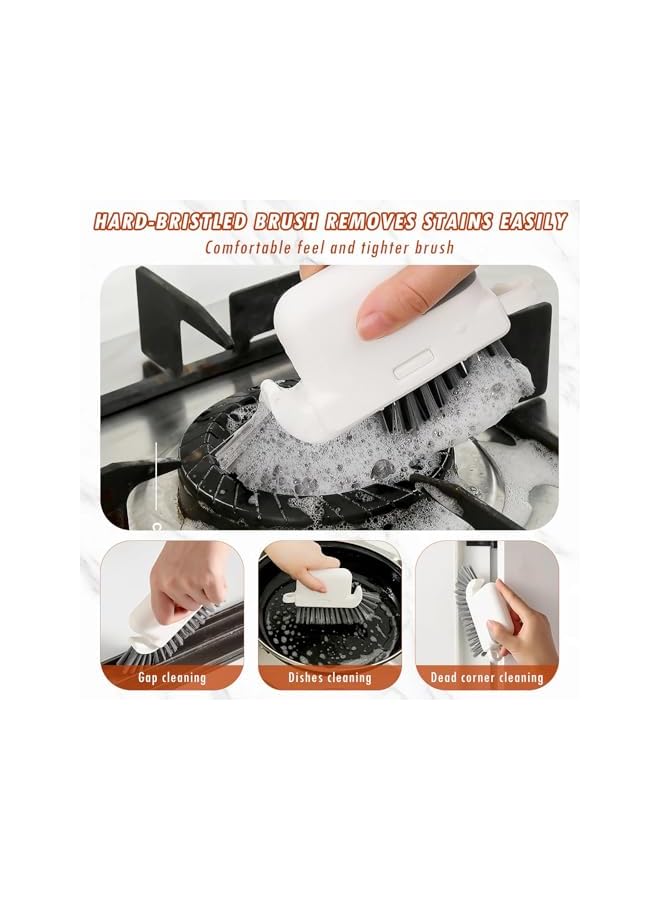 PROMASS 2 in 1 Groove Window Cleaning Brush Window Track Cleaning Tools Hard Bristle Crevice Cleaning Brush with Hidden Scraper,Tweezer for Sliding Door Track, Window Gap, Tile Lines, Car Vents - Image 3