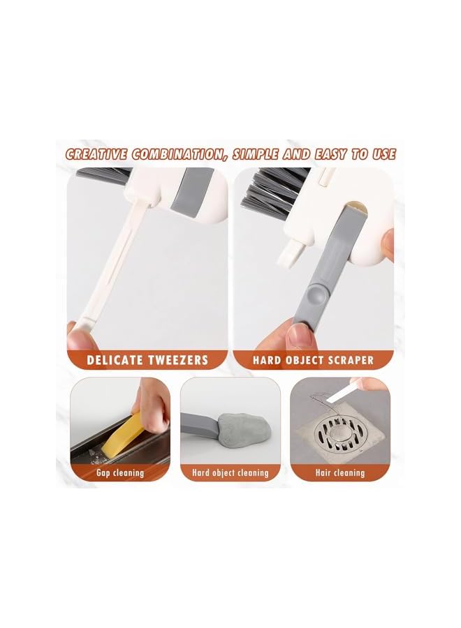 PROMASS 2 in 1 Groove Window Cleaning Brush Window Track Cleaning Tools Hard Bristle Crevice Cleaning Brush with Hidden Scraper,Tweezer for Sliding Door Track, Window Gap, Tile Lines, Car Vents - Image 4