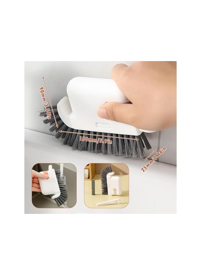 PROMASS 2 in 1 Groove Window Cleaning Brush Window Track Cleaning Tools Hard Bristle Crevice Cleaning Brush with Hidden Scraper,Tweezer for Sliding Door Track, Window Gap, Tile Lines, Car Vents - Image 2